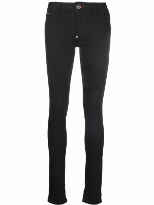Skinny fit džínsy s vysokým pásom Philipp Plein čierna