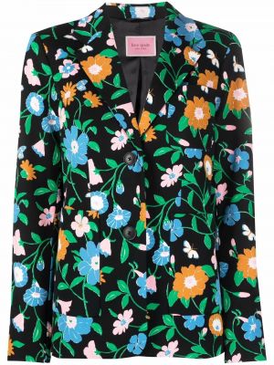 Trykt floral lang blazer Kate Spade svart