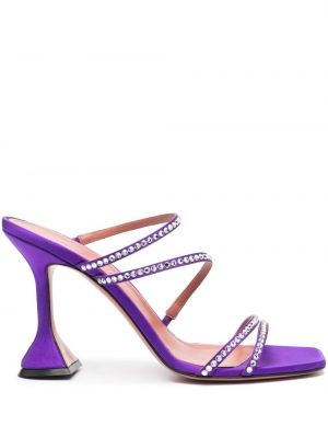 Sandali s kristali Amina Muaddi vijolična