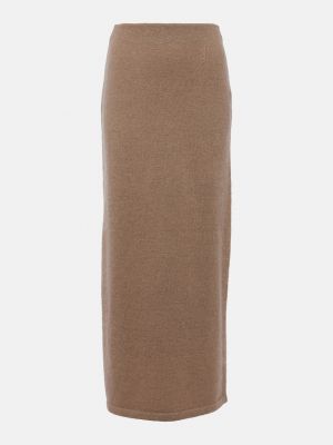 Мохеровая юбка миди с высокой талией Jw Anderson коричневая