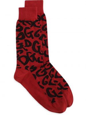 Calcetines con estampado Dolce & Gabbana rojo