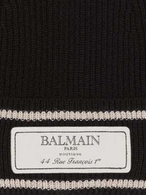 Haftowana czapka Balmain czarna