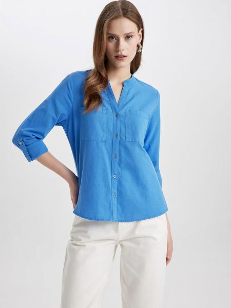 Рубашка с карманами Defacto синяя