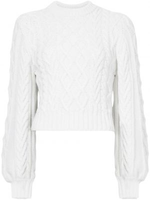 Sweter wełniany z wełny merino z okrągłym dekoltem Proenza Schouler White Label biały