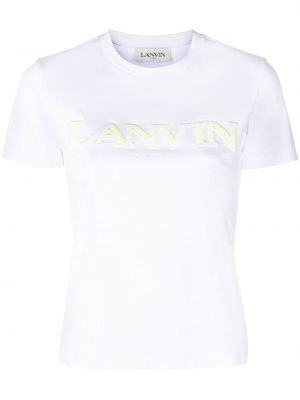 Тениска с принт Lanvin бяло