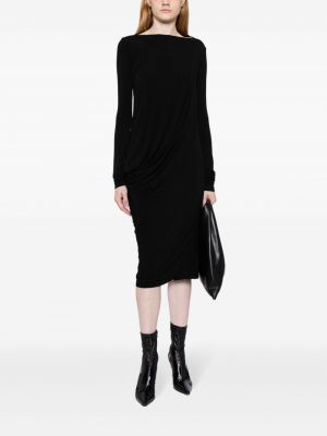 Sukienka midi drapowana Rick Owens Lilies czarna