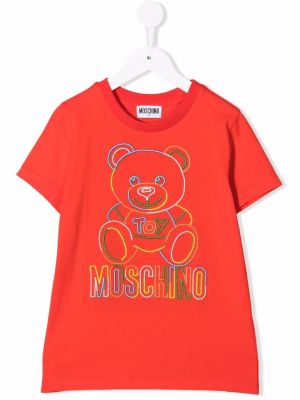 Trykt t-skjorte for jenter Moschino Kids rød