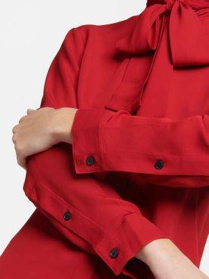 Копринена блуза с панделка Khaite червено
