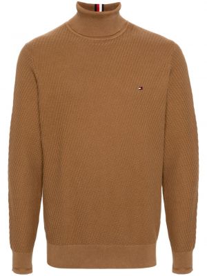 Pamučni džemper Tommy Hilfiger smeđa