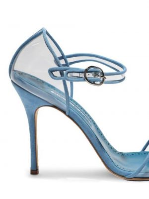 Nahast sandaalid Manolo Blahnik sinine