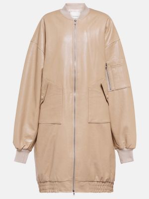 Giacca bomber di pelle oversize di ecopelle The Frankie Shop beige