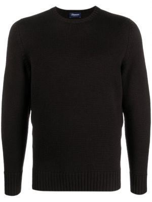 Пуловер с кръгло деколте Drumohr черно