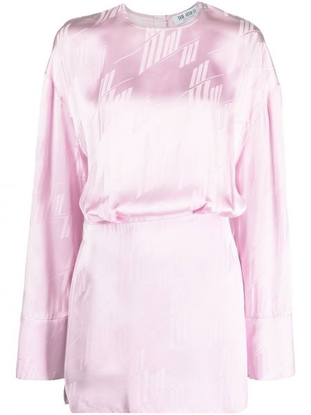 Satenska obleka iz žakarda The Attico roza