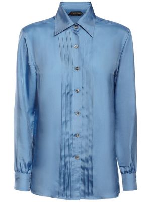Plisovaná saténová plisovaná košeľa Tom Ford