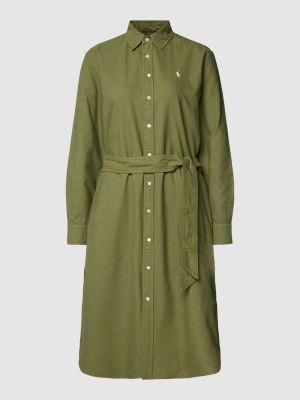 Sukienka mini bawełniana Polo Ralph Lauren zielona