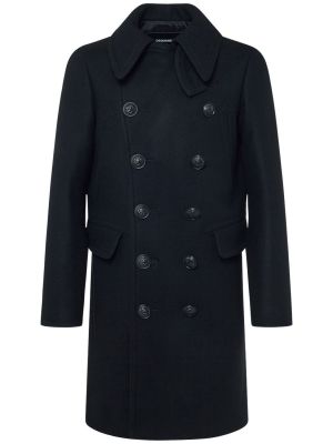 Vlnený kabát Dsquared2 čierna