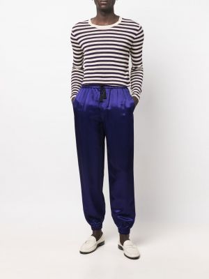 Pantalon en soie slim Saint Laurent violet