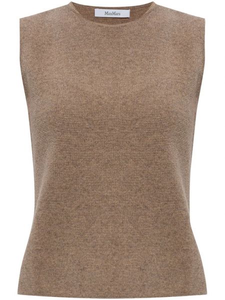 Strikket ærmeløs top Max Mara brun