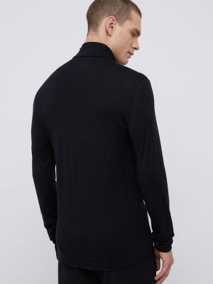 Vlněné tričko s dlouhým rukávem s dlouhými rukávy Icebreaker černé