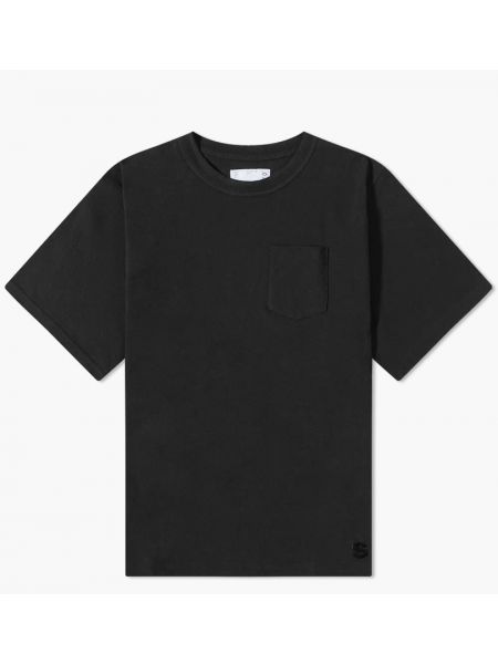 Чорна футболка з кишенями з шипами Sacai