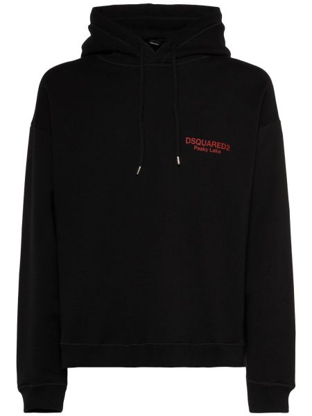 Hoodie i bomull Dsquared2 svart