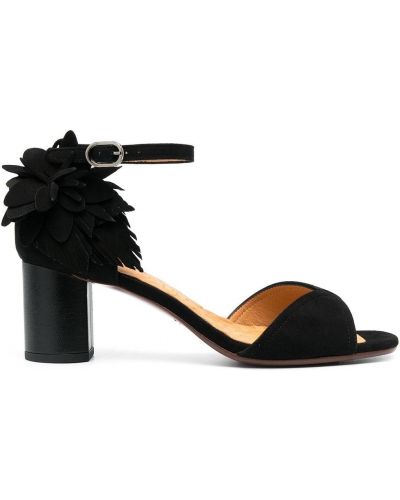 Sandalias con plumas con apliques de plumas Chie Mihara negro
