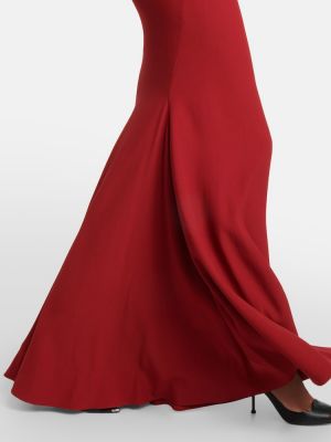 Vestido largo de crepé Alexander Mcqueen rojo