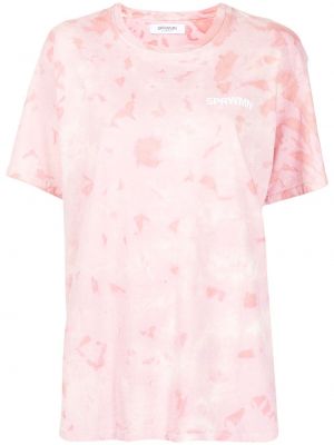 Růžové tričko s potiskem bavlněné Sprwmn