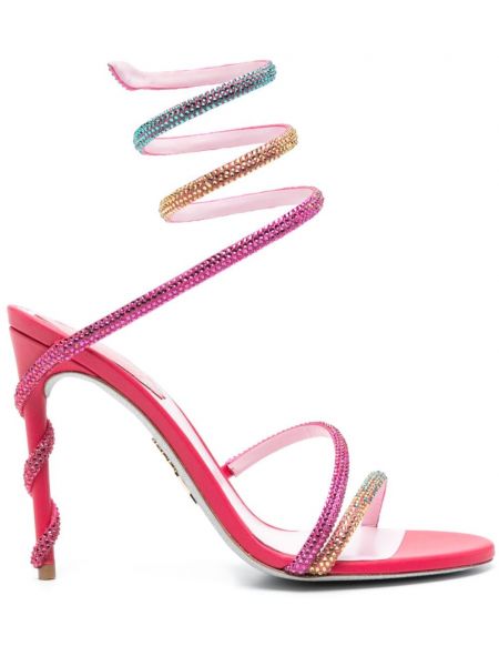 Kožené sandály René Caovilla růžové