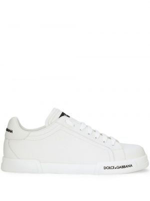 Sneakerși cu imagine Dolce & Gabbana alb