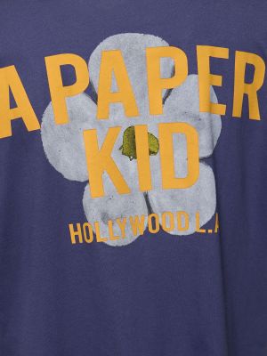 Majica s cvetličnim vzorcem A Paper Kid modra