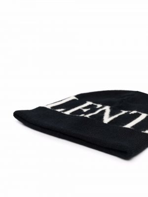 Dzianinowa czapka Valentino czarna