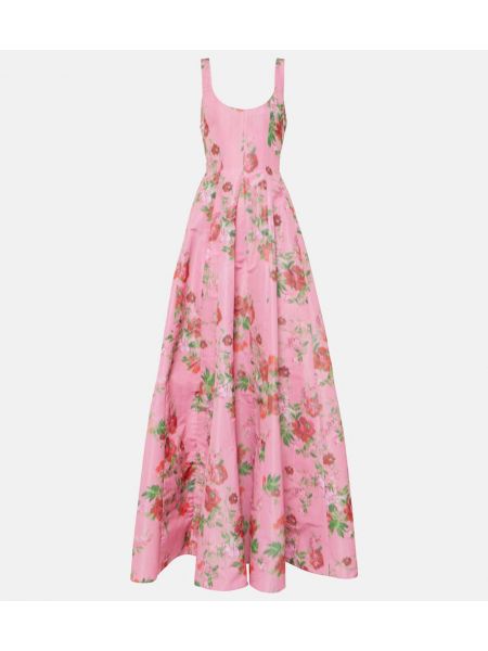 Květinové dlouhé šaty Markarian růžové