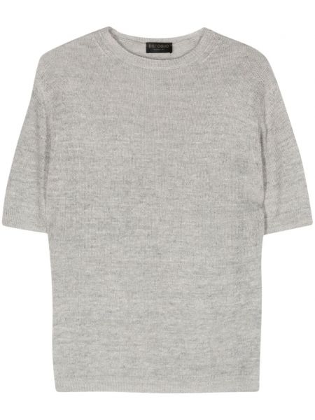 Pletené tričko s okrúhlym výstrihom Dell'oglio sivá