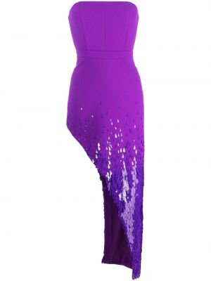 Asimetriškas spalvų gradiento rašto suknele kokteiline David Koma violetinė
