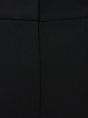Spodnie z wysoką talią z wiskozy z krepy Elie Saab czarne