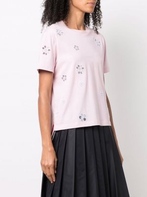 Květinové tričko Thom Browne růžové