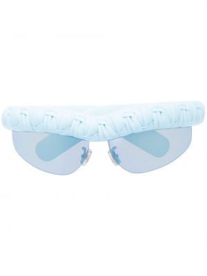 Плисирани oversize слънчеви очила Bottega Veneta Eyewear синьо