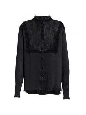 Кружевная шелковая блузка Kiki De Montparnasse черная