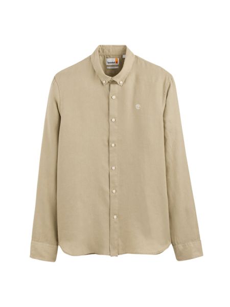 Camisa de lino manga larga Timberland beige