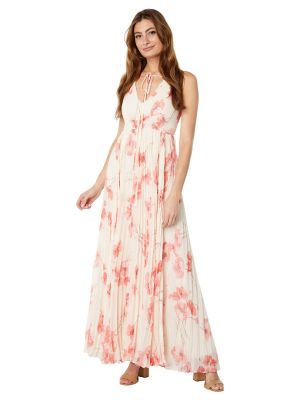 Платье с вырезом халтер с принтом Bcbgmaxazria розовое