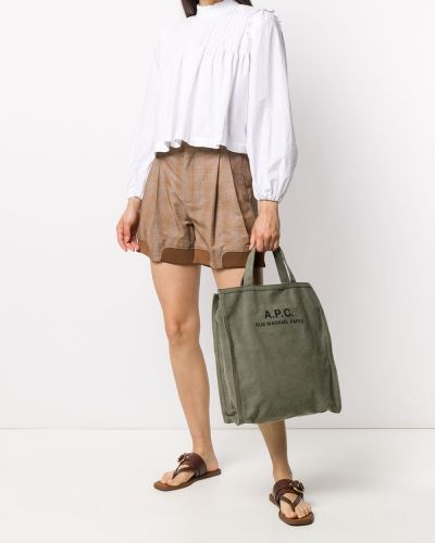 Shopper handtasche aus baumwoll A.p.c. grün