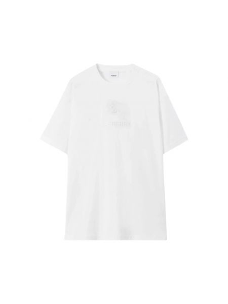 Koszulka bawełniana oversize Burberry biała