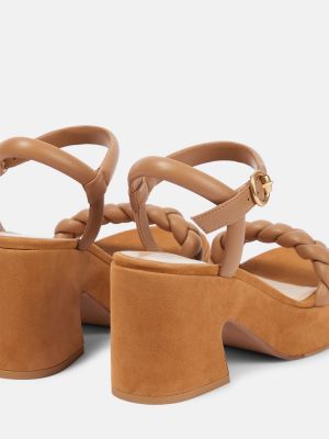 Sandale din piele de căprioară din piele cu platformă Gianvito Rossi maro