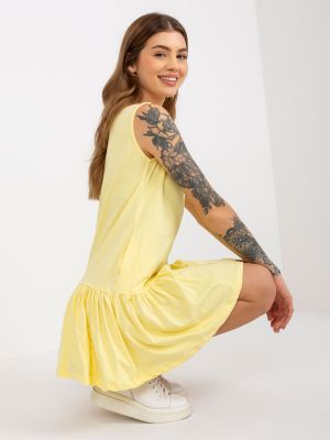 Šaty bez rukávov Fashionhunters žltá
