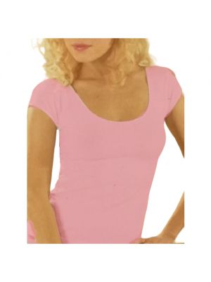 Однотонная трикотажная футболка Vis-a-vis розовая
