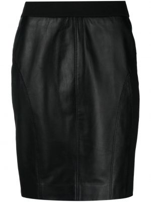 Kožená sukňa na zips Pinko čierna