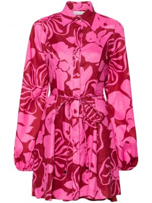 Mini kleita ar ziediem ar apdruku Faithfull The Brand rozā