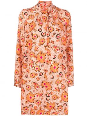 Trykt floral silke dress An An Londree oransje