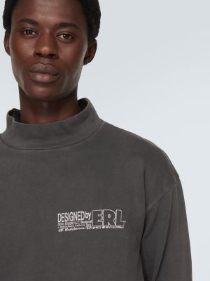 Camiseta de manga larga de algodón con estampado de tela jersey Erl negro